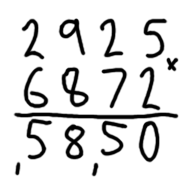 Grade school multiplication example 1 of 5